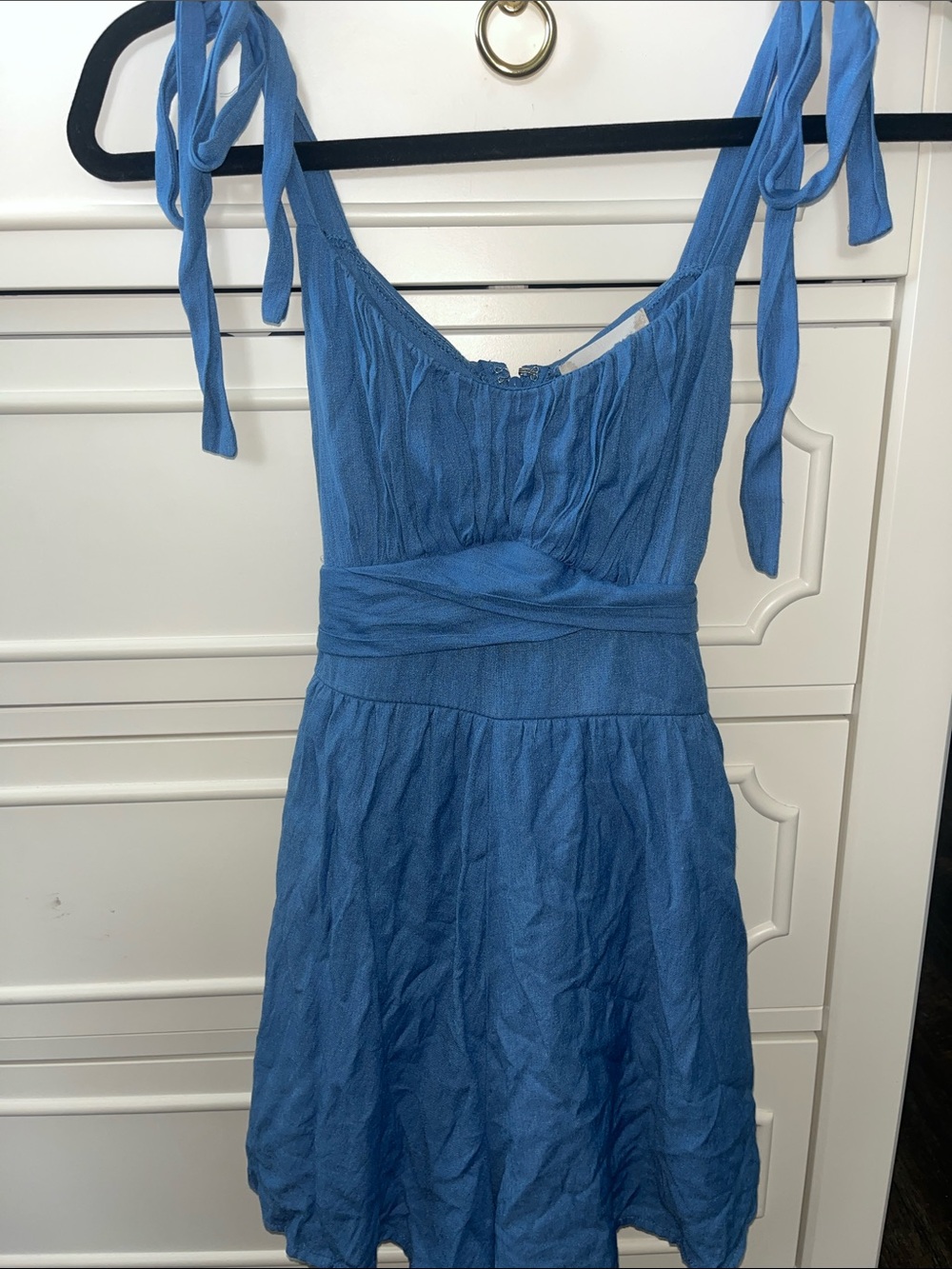 Altar'd State Blue Tie-Shoulder Romper